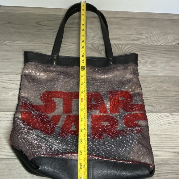 Disney Parks Star Wars Large Tote Bag 2 Sided Purse Flip Sequin w/ 4 Logo Design - Picture 16 of 16